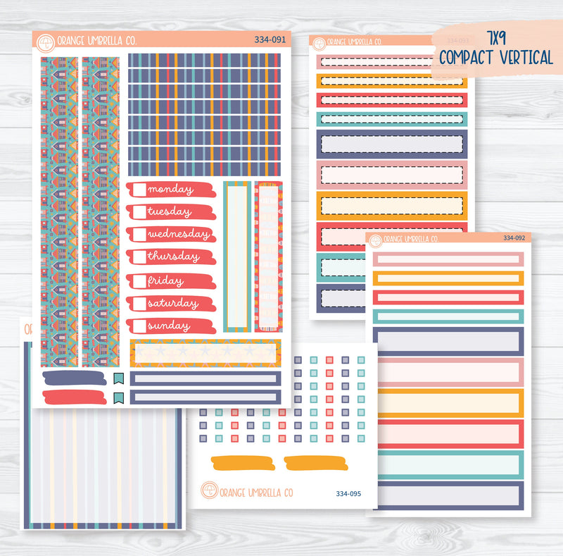 Beachside Vacation Planner Kit | 7x9 Compact Vertical Planner Kit Stickers | Feeling Crabby | 334-091