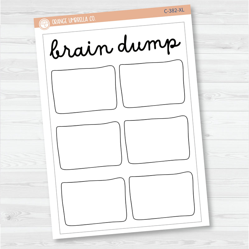 NP-Brain Dump Tracker Full Page A5 & 7x9 Size Deco Planner Stickers | C-382