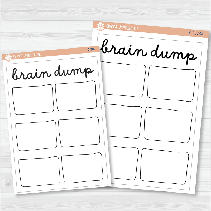 NP-Brain Dump Tracker Full Page A5 & 7x9 Size Deco Planner Stickers | C-382