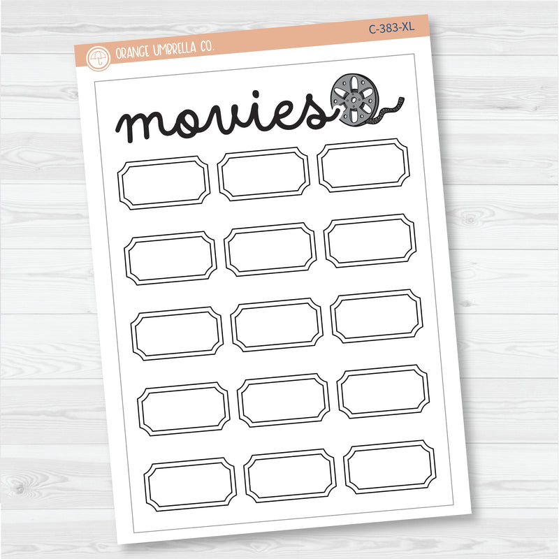 NP-Movie Tracker Full Page A5 & 7x9 Size Deco Planner Stickers | C-383