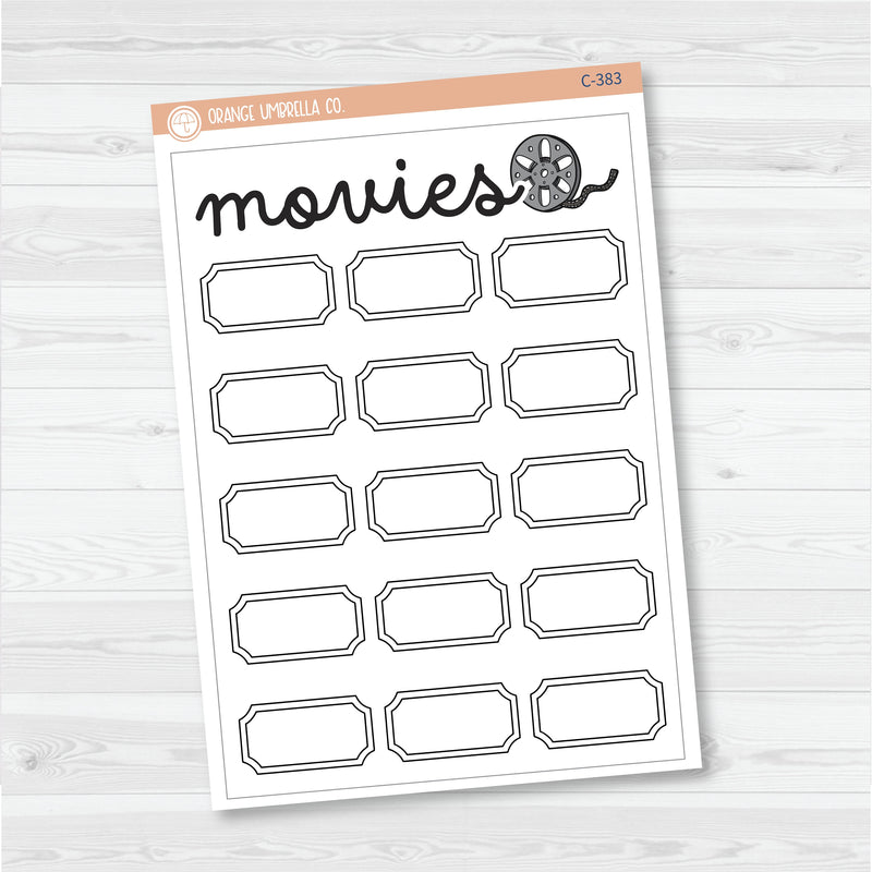 NP-Movie Tracker Full Page A5 & 7x9 Size Deco Planner Stickers | C-383