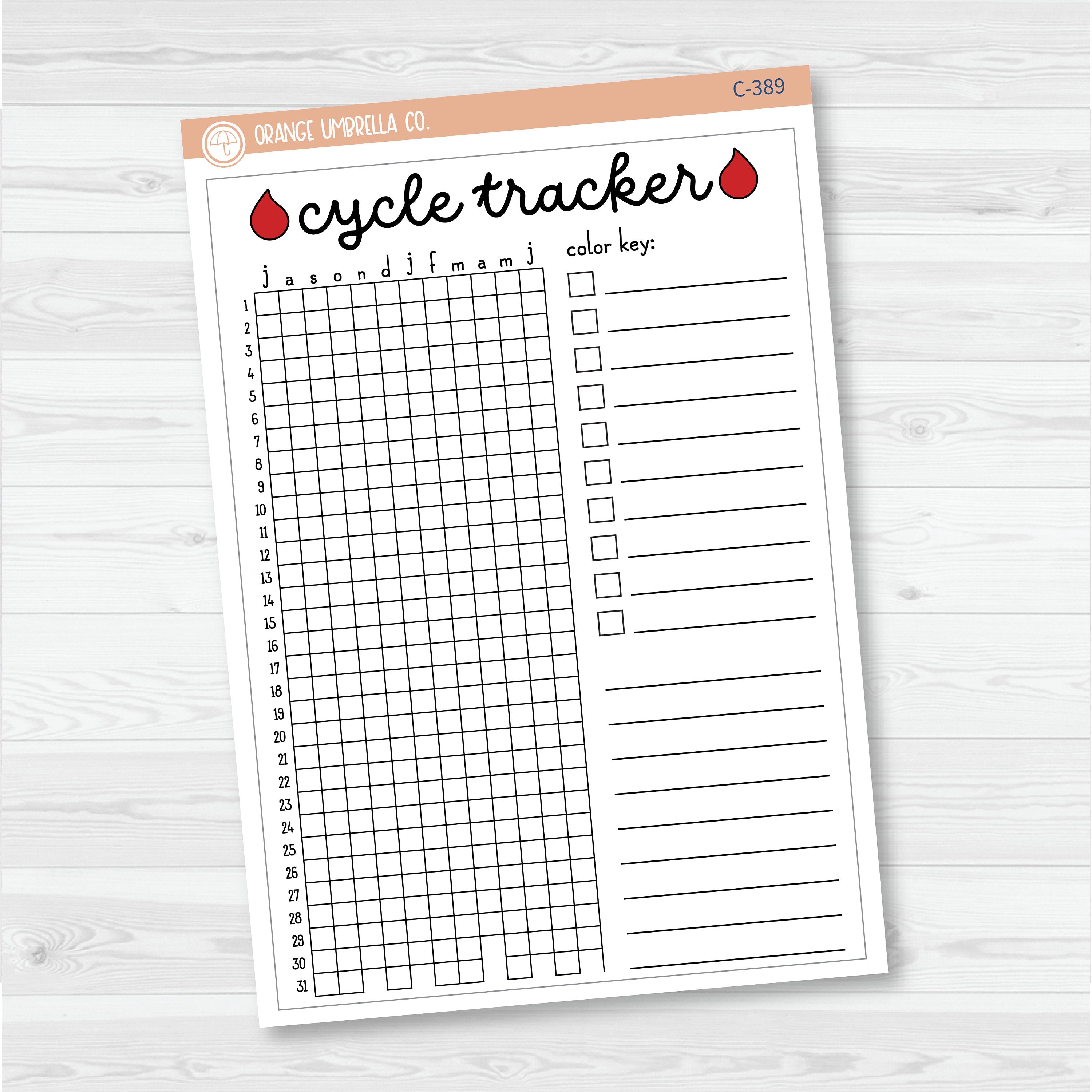 NP-Cycle Tracker In Pixels; January start or July Start Full Page A5 & 7x9 Size Deco Planner Stickers | C-388-389