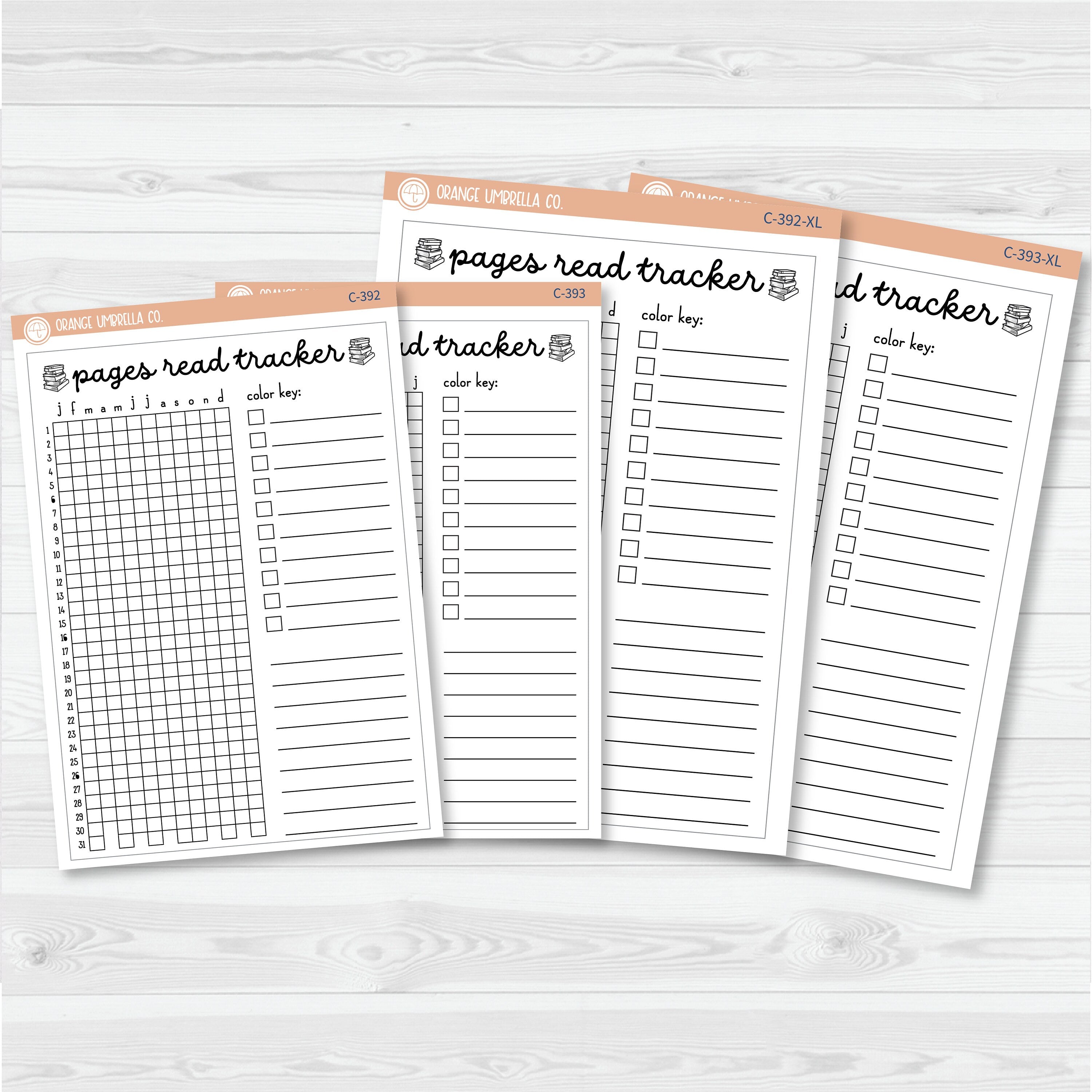 NP-Pages Read Tracker In Pixels; January start or July Start Full Page A5 & 7x9 Size Deco Planner Stickers | C-392-393
