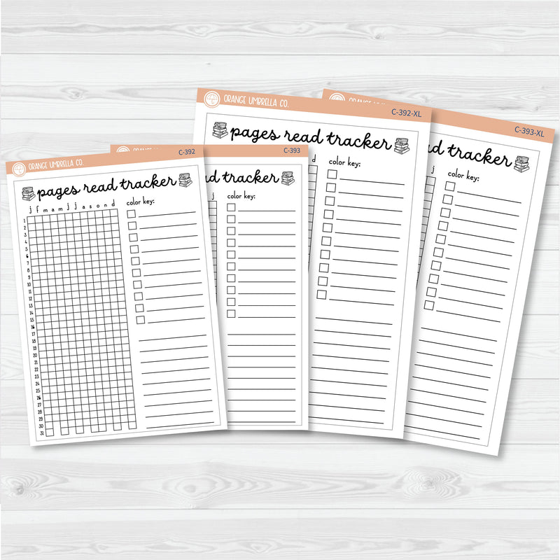 NP-Pages Read Tracker In Pixels; January start or July Start Full Page A5 & 7x9 Size Deco Planner Stickers | C-392-393