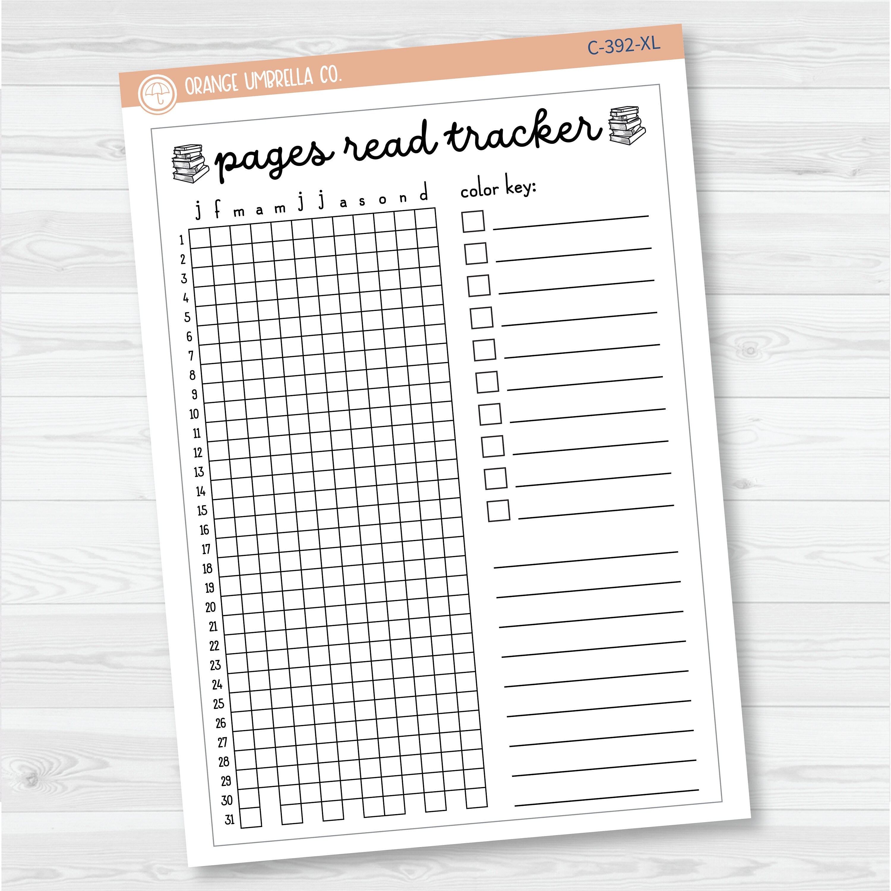 NP-Pages Read Tracker In Pixels; January start or July Start Full Page A5 & 7x9 Size Deco Planner Stickers | C-392-393