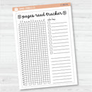 NP-Pages Read Tracker In Pixels; January start or July Start Full Page A5 & 7x9 Size Deco Planner Stickers | C-392-393