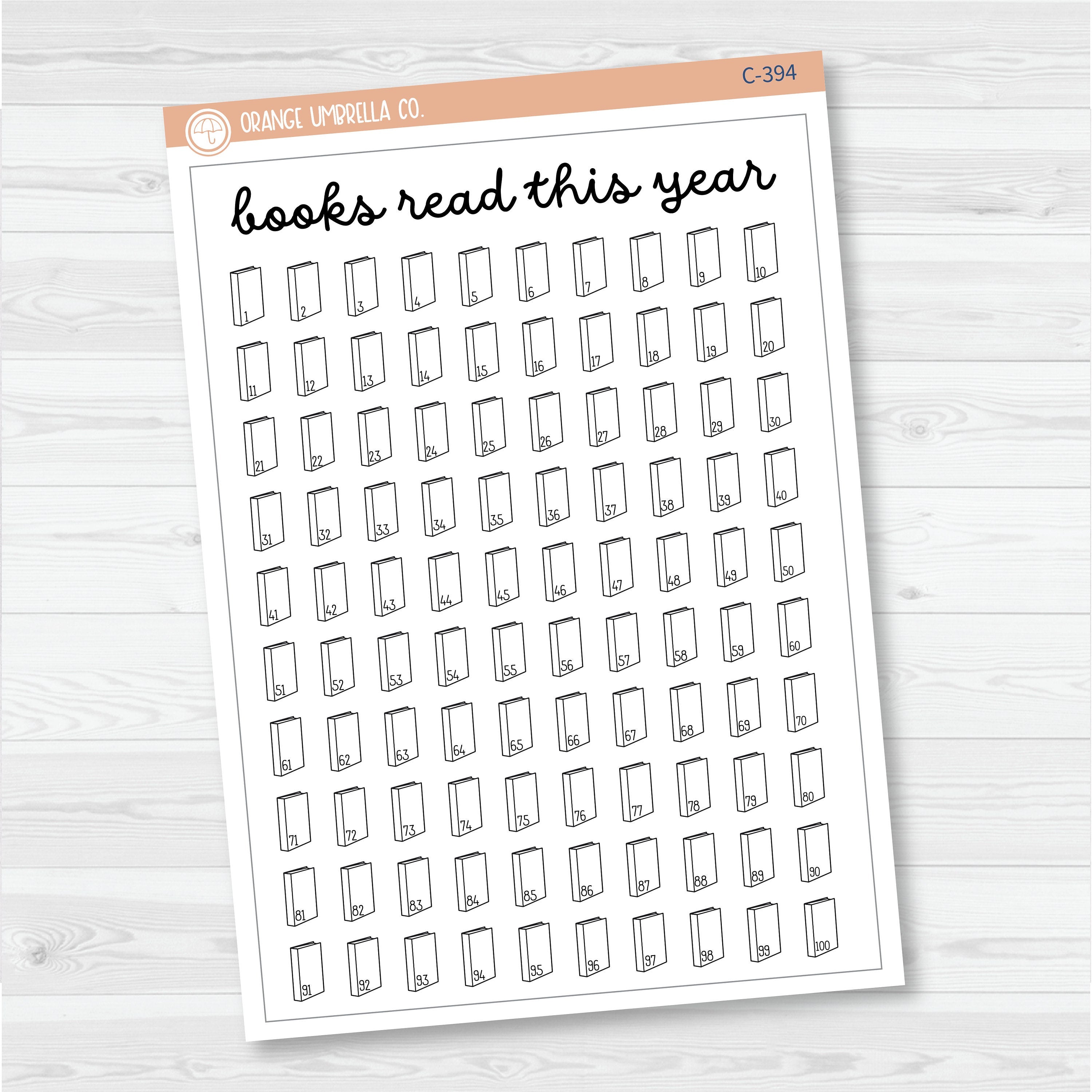 NP-Books Read This Year Full Page A5 & 7x9 Deco Planner Stickers | C-394