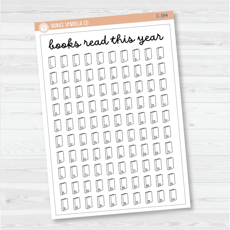 NP-Books Read This Year Full Page A5 & 7x9 Deco Planner Stickers | C-394