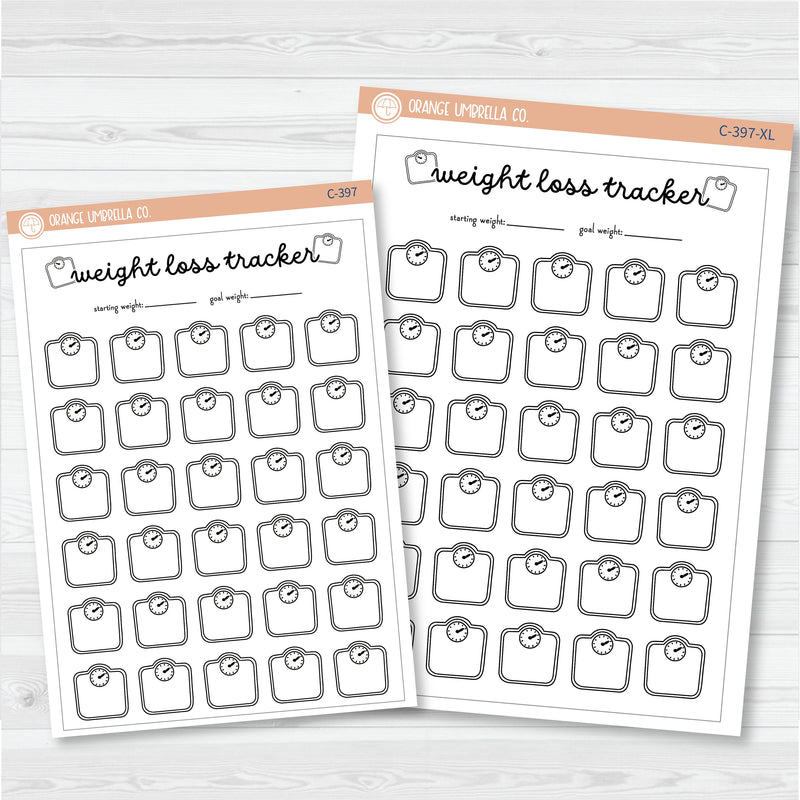 NP-Weight Loss Tracker Full Page A5 & 7x9 Deco Planner Stickers | C-397