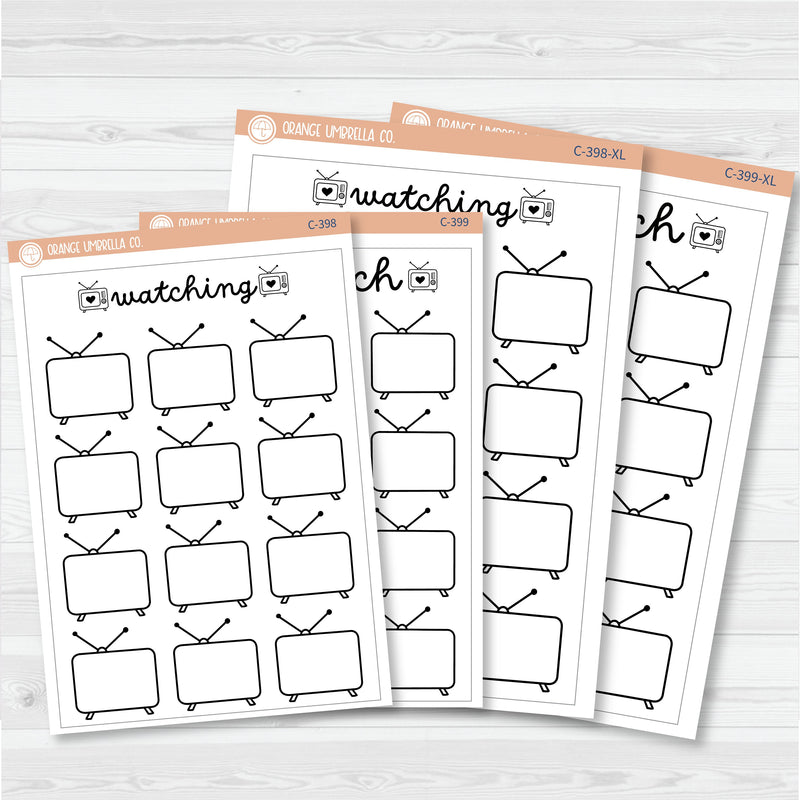 NP-Watching\To WatchTracker Full Page A5 & 7x9 Size Deco Planner Stickers | C-398-399