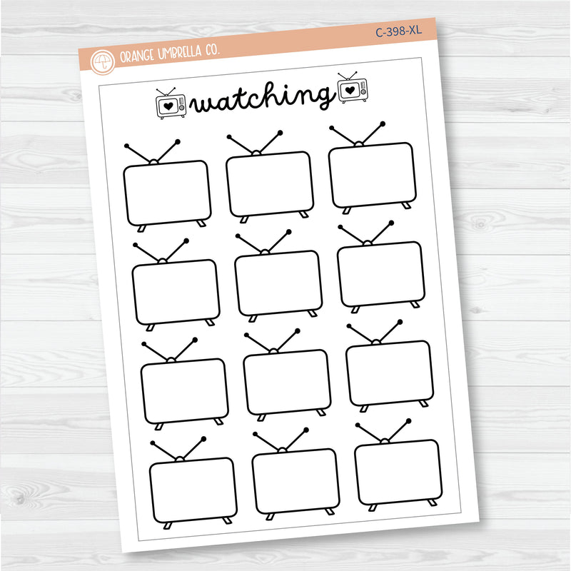 NP-Watching\To WatchTracker Full Page A5 & 7x9 Size Deco Planner Stickers | C-398-399