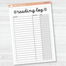NP-Reading Log With Ratings Tracker Full Page A5 & 7x9 Size Deco Planner Stickers | C-404