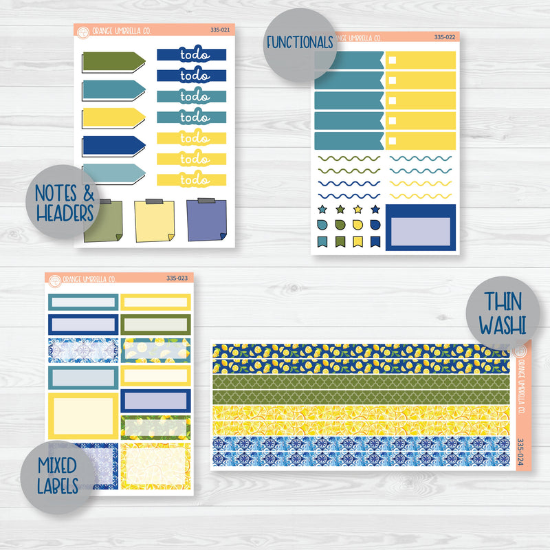 Summer Lemons | Weekly Add-On Planner Kit Stickers | Italian Villa | 335-012