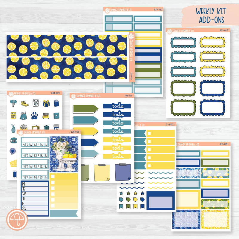 Summer Lemons | Weekly Add-On Planner Kit Stickers | Italian Villa | 335-012