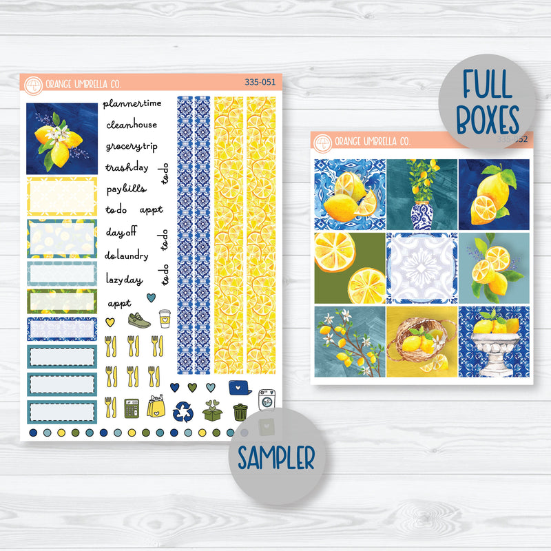 Summer Lemons | Hobonichi Cousin Planner Kit Stickers | Italian Villa | 335-051