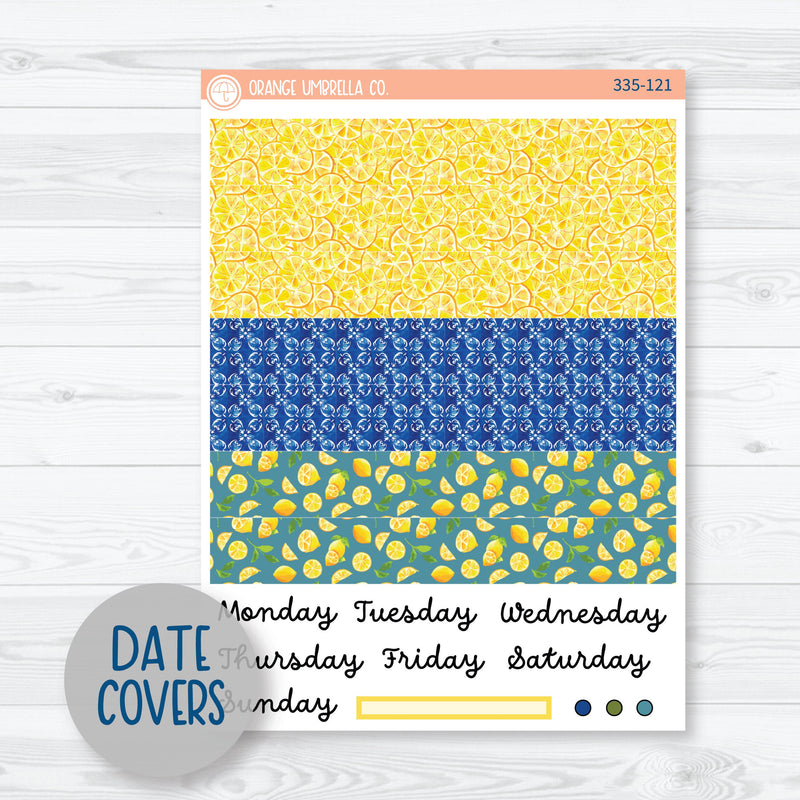 Summer Lemons Kit | A5 Daily Duo Planner Kit Stickers | Italian Villa | 335-121