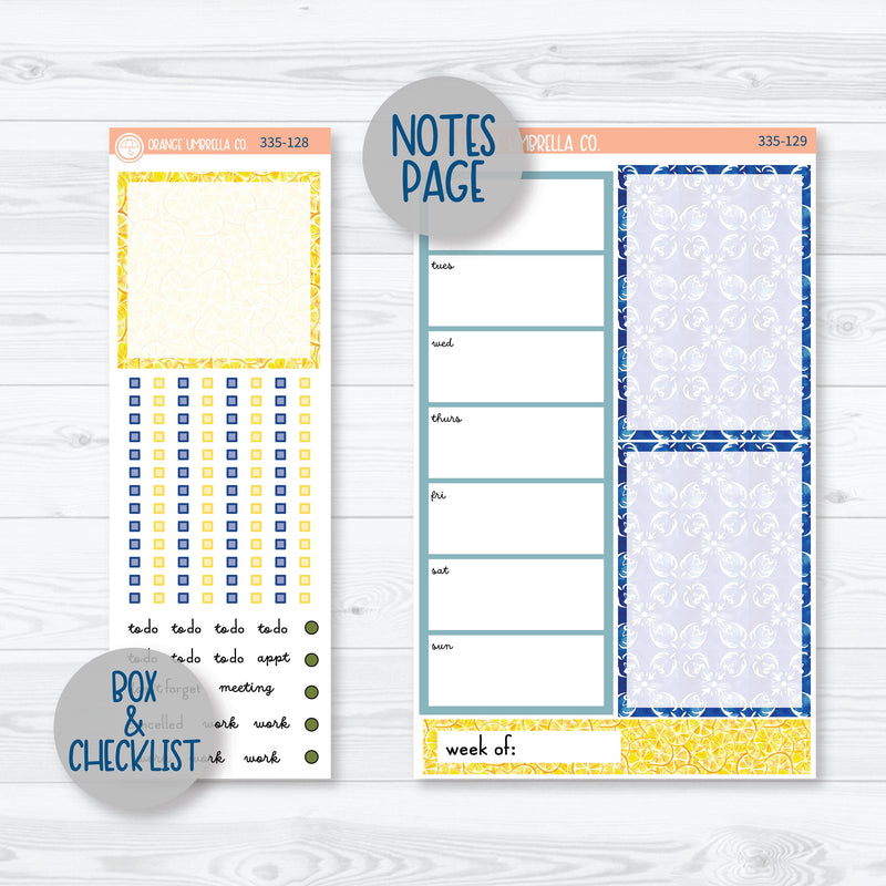 Summer Lemons Kit | A5 Daily Duo Planner Kit Stickers | Italian Villa | 335-121