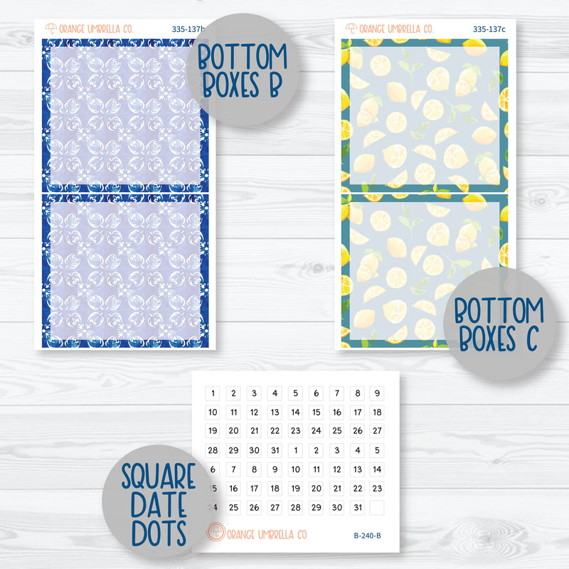 Summer Lemons | 7x9 Daily Duo Planner Kit Stickers | Italian Villa | 335-131