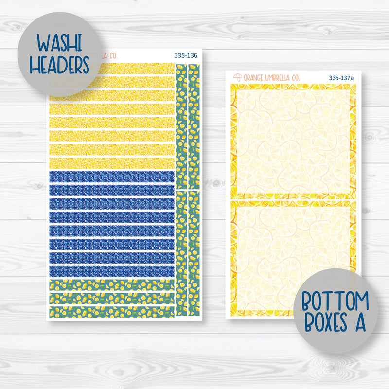 Summer Lemons | 7x9 Daily Duo Planner Kit Stickers | Italian Villa | 335-131