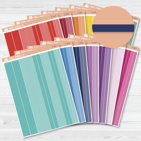 Washi Planner Stickers | Rainbow Palette | C-344-C-357