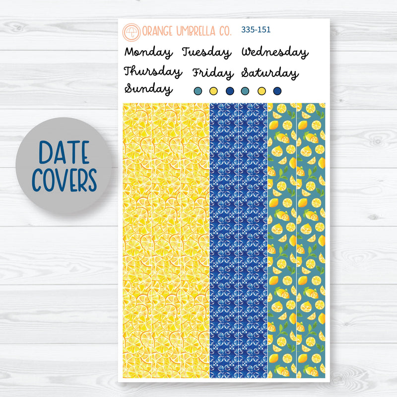 Summer Lemons | 7x9 Plum Daily Planner Kit Stickers | Italian Villa | 335-151