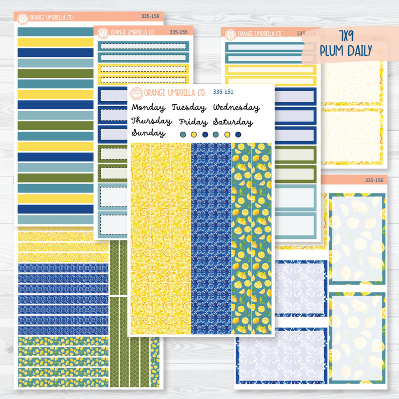 Summer Lemons | 7x9 Plum Daily Planner Kit Stickers | Italian Villa | 335-151