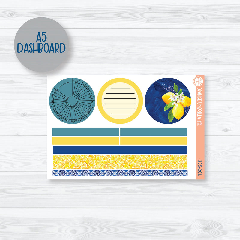 Summer Lemons Kit | Plum Dashboards Planner Kit Stickers | Italian Villa | 335-201