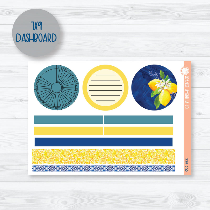 Summer Lemons Kit | Plum Dashboards Planner Kit Stickers | Italian Villa | 335-201