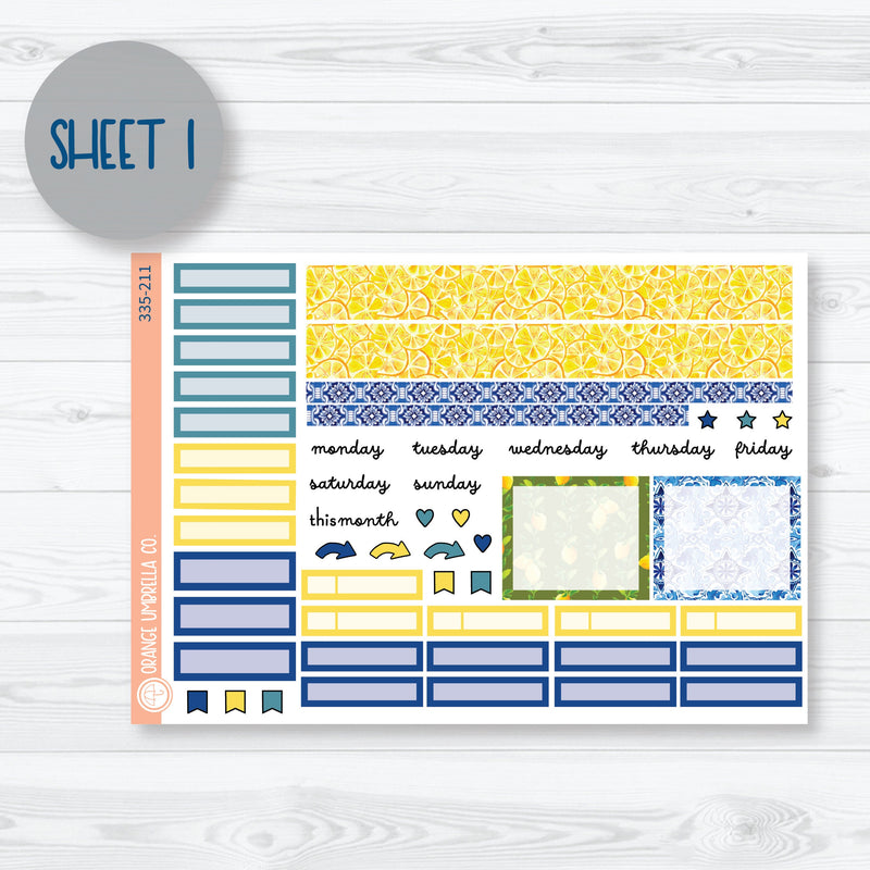 Summer Lemons | A5 Plum Monthly Planner Kit Stickers | Italian Villa | 335-211