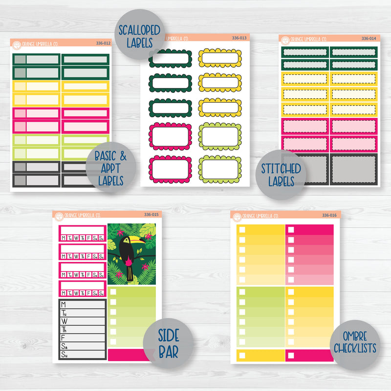 Bird and Drink Summer Kit | Weekly Add-On Planner Kit Stickers | Birds of Paradise | 336-012