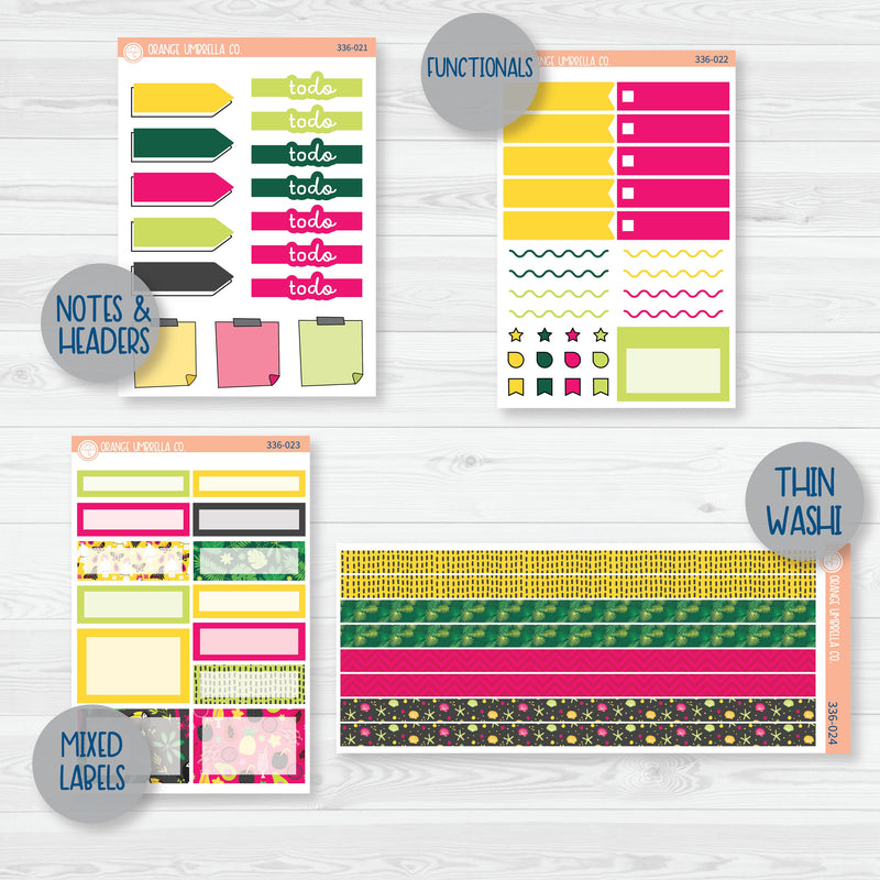 Bird and Drink Summer Kit | Weekly Add-On Planner Kit Stickers | Birds of Paradise | 336-012