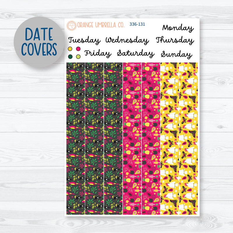 Summer Birds and Drink Kit | 7x9 Daily Duo Planner Kit Stickers | Birds of Paradise | 336-131