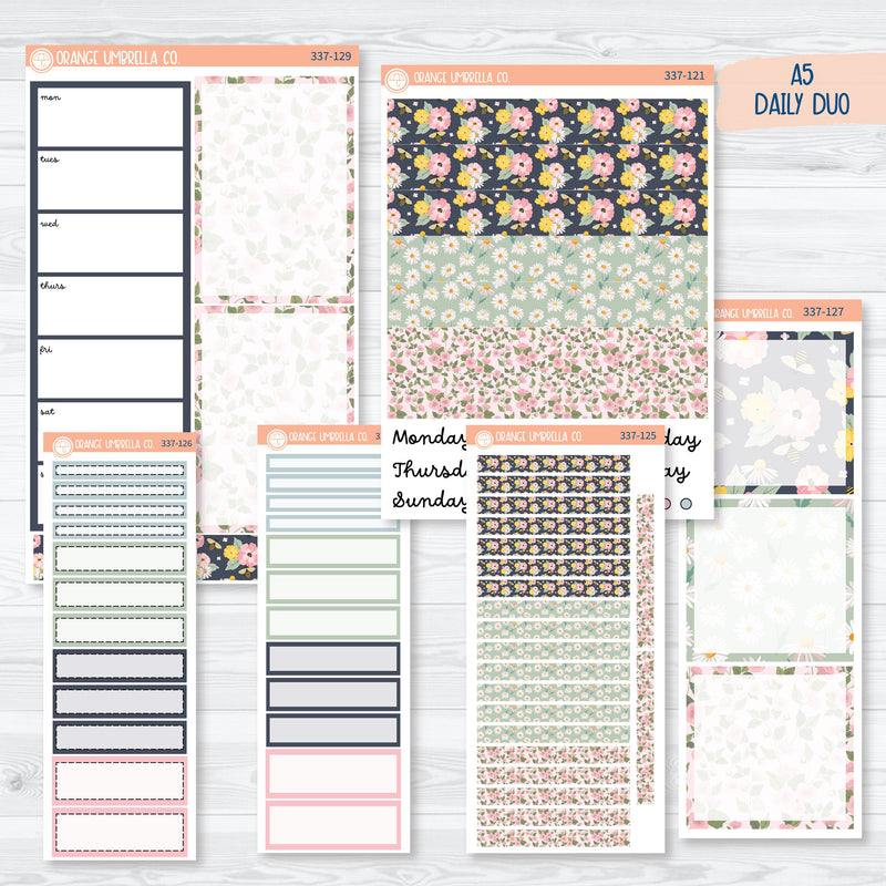 Bees Lemons & Sunflower Kit | A5 Daily Duo Planner Kit Stickers | Porch Picnic | 337-121