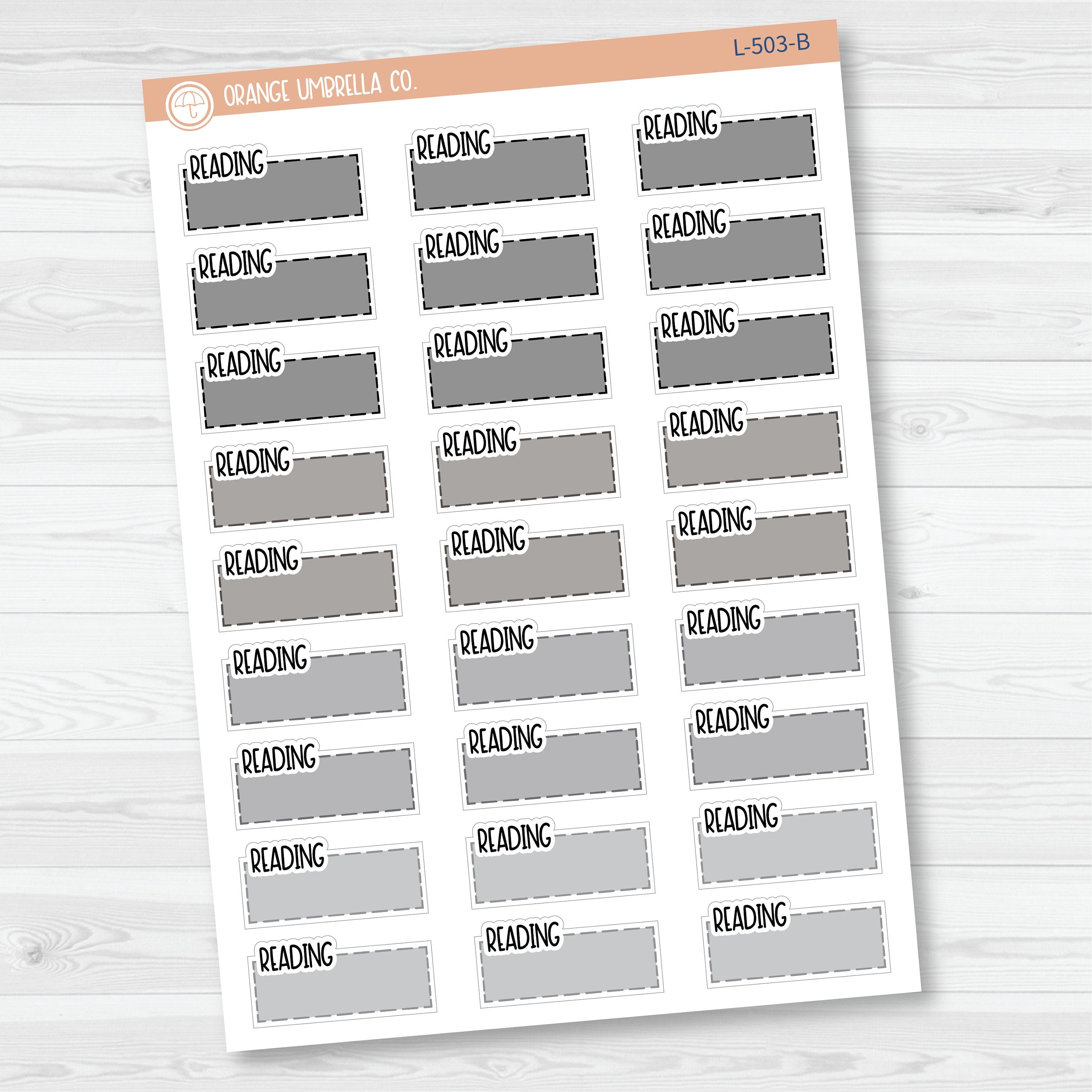 Reading Hobonichi Color Stitched Quarter Box Planner Sticker | Solid Color Labels | L-503