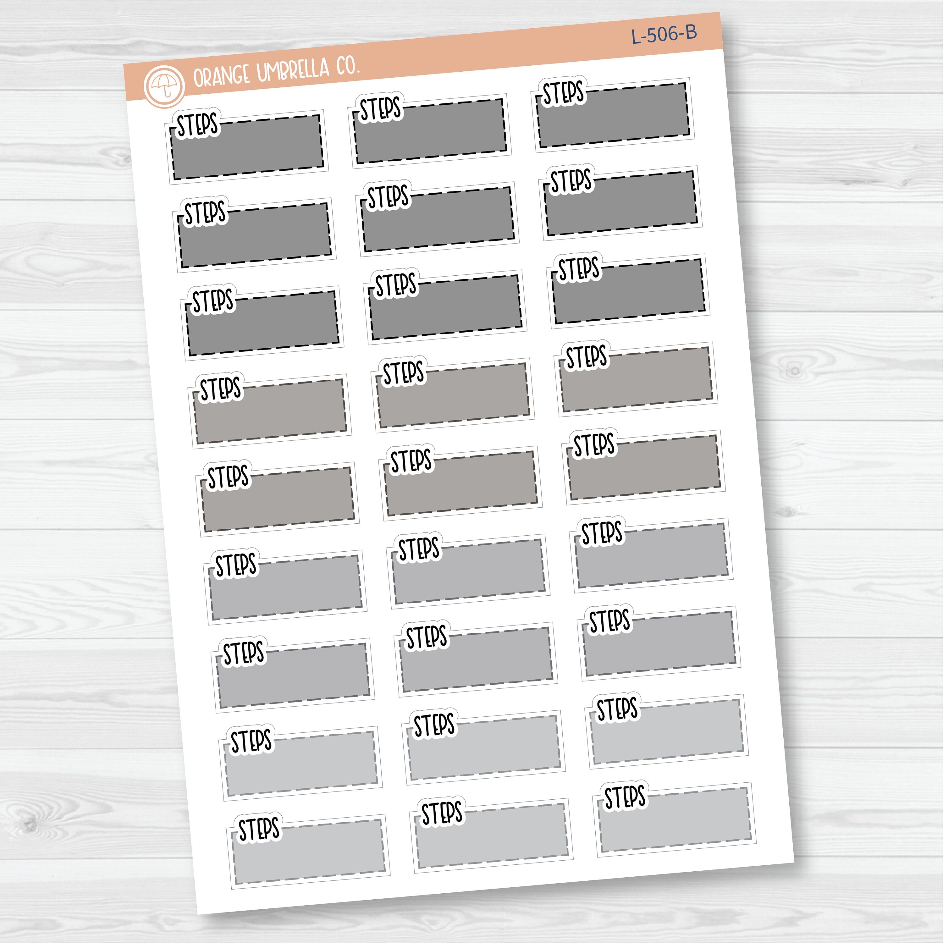 Steps Hobonichi Color Stitched Quarter Box Planner Stickers | L-506