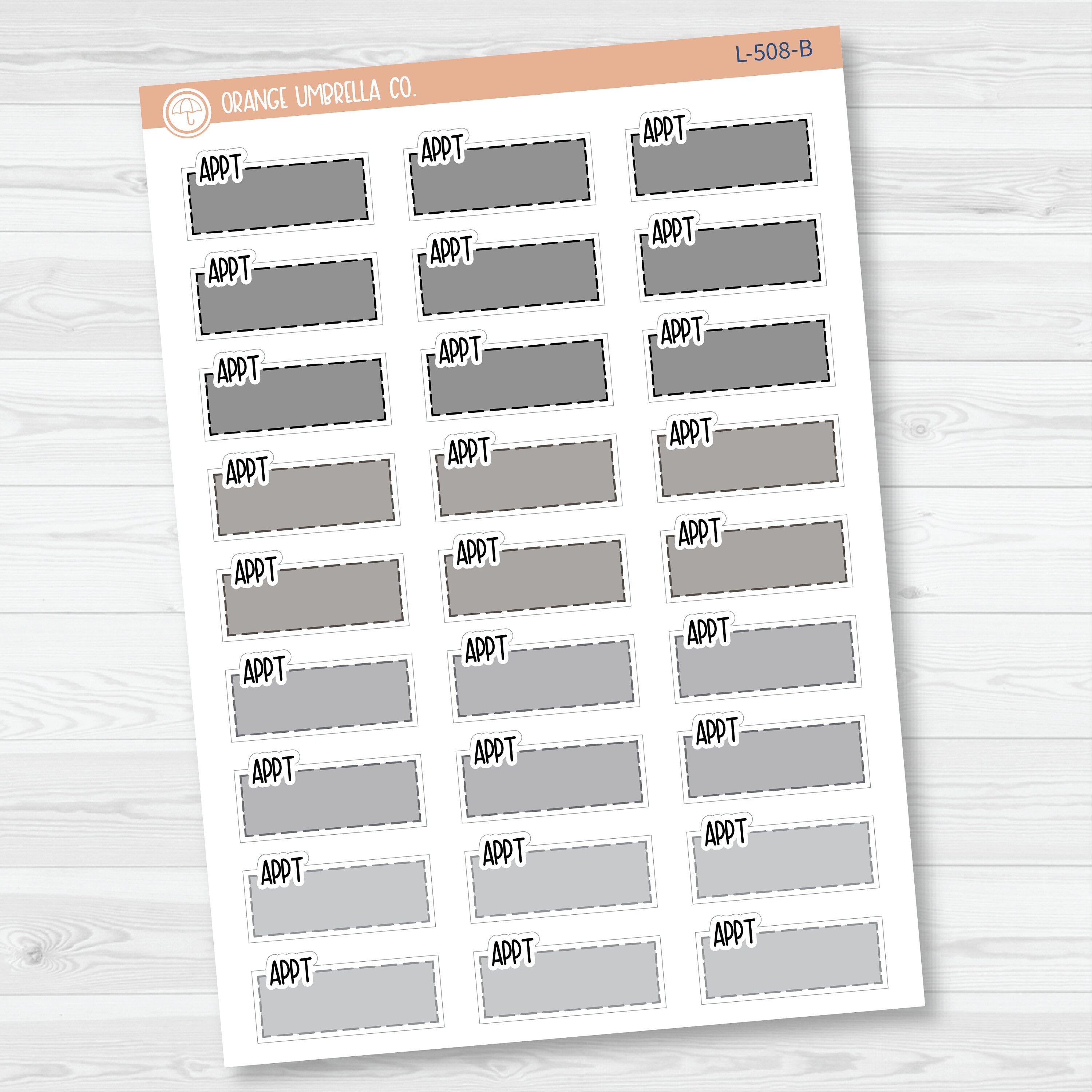 Appt Hobonichi Color Stitched Quarter Box Planner Stickers | L-508