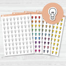 Hand Doodled Lightbulb Icon Planner Stickers | I-471