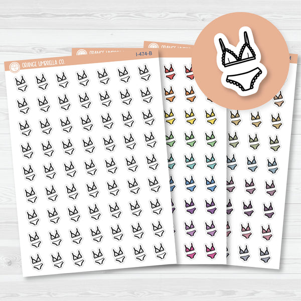Hand Doodled Lingerie Icon Planner Stickers | I-474