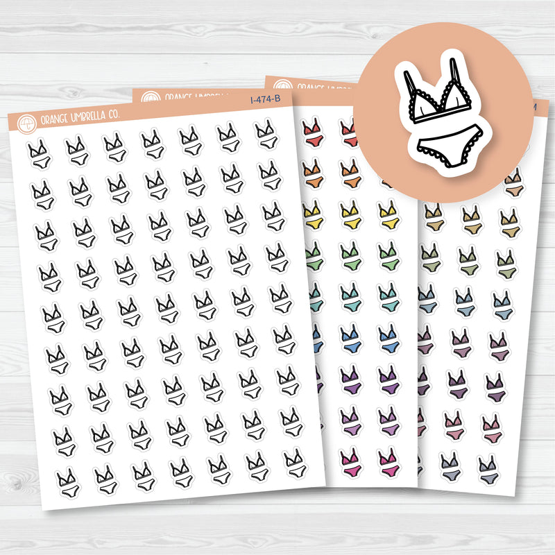 Hand Doodled Lingerie Icon Planner Stickers | I-474