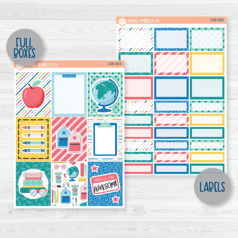 Back To School Kit | Weekly Planner Kit Stickers | School Supplies | 338-001