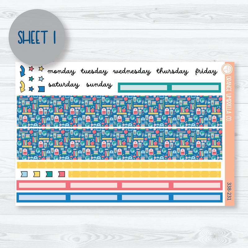 Back To School Kit | 8.5x11 Plum Monthly Planner Kit Stickers | School Supplies | 338-231