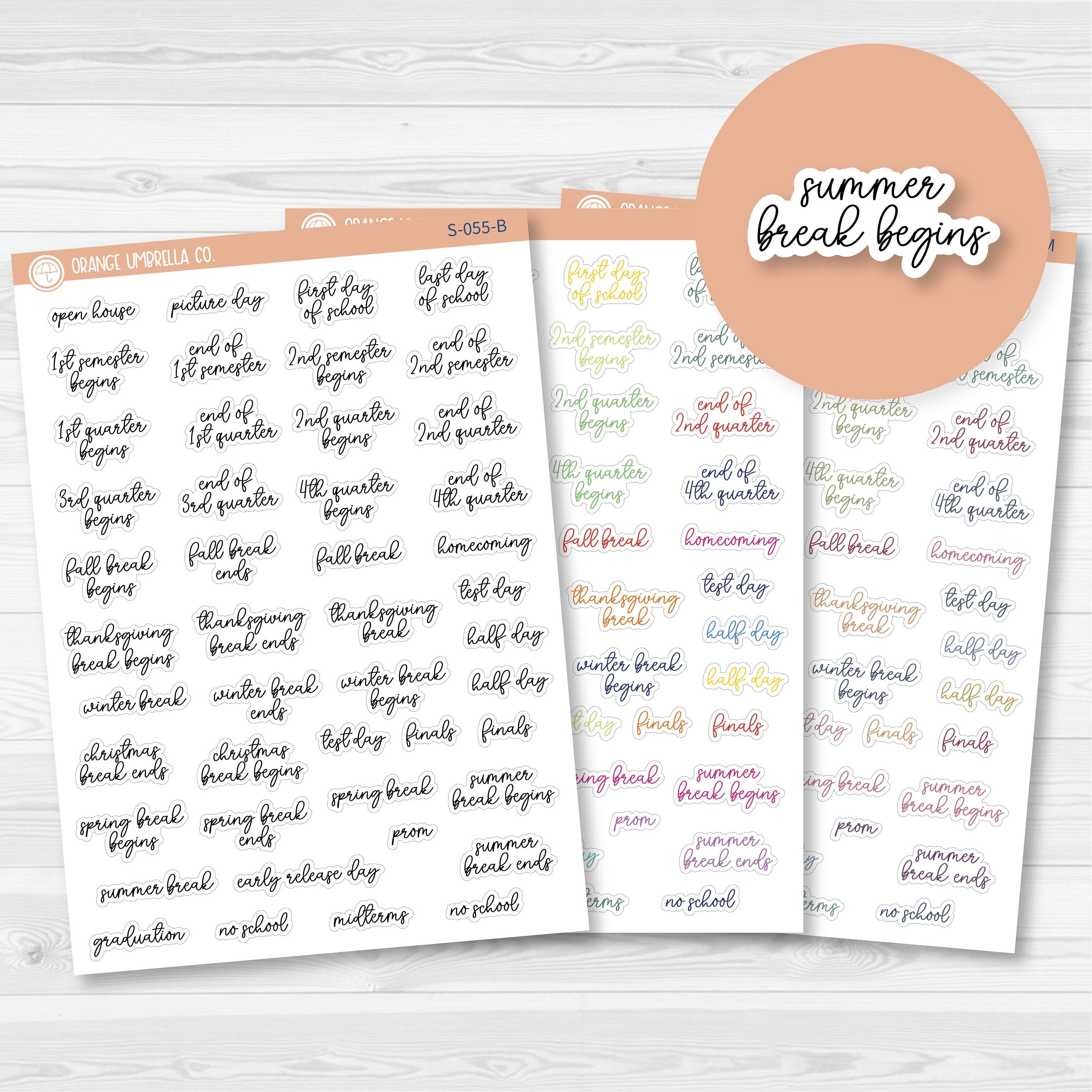 NP-School Related Holiday Script Planner Stickers | F15 | S-055