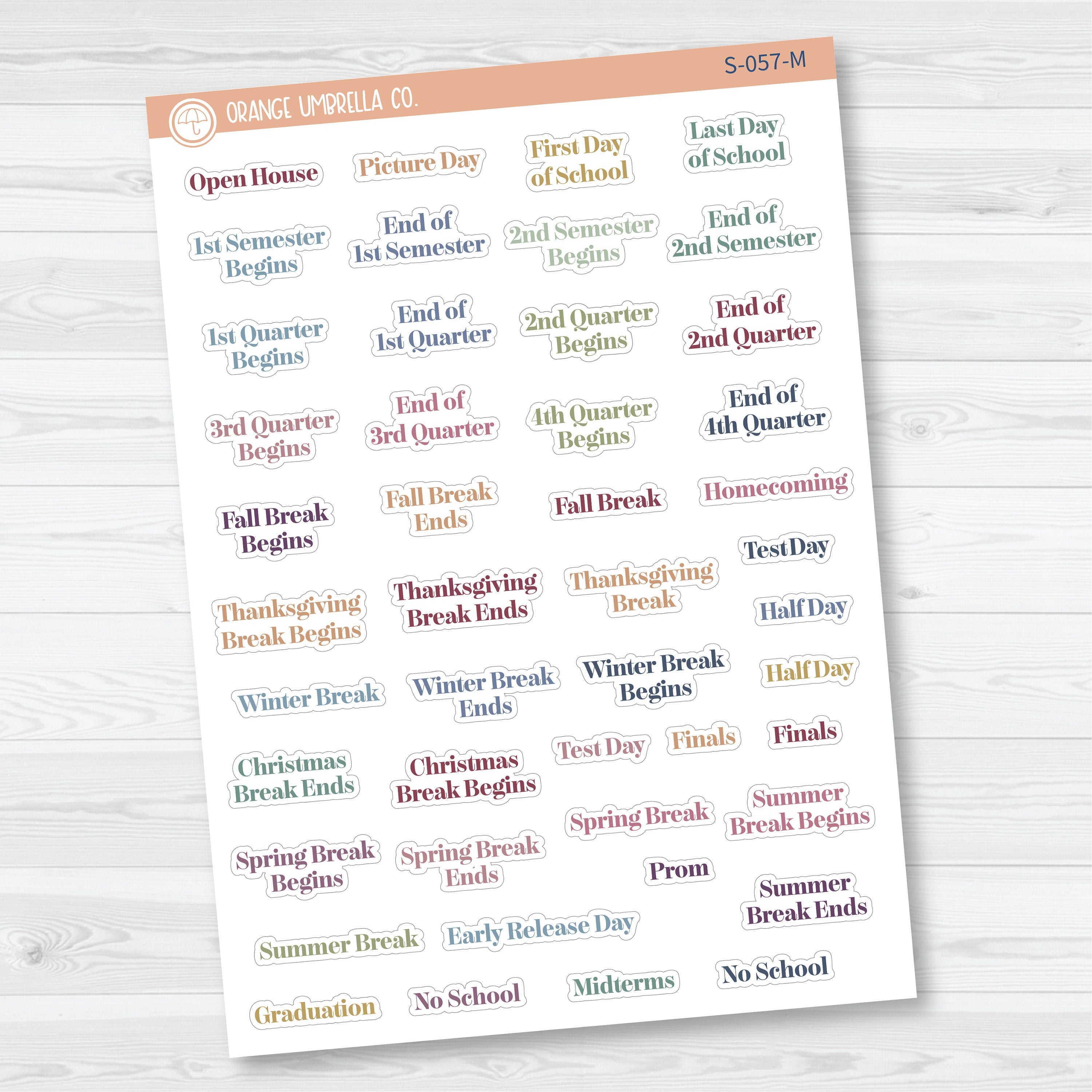 NP-School Related Holiday Script Planner Stickers | F19 | S-057