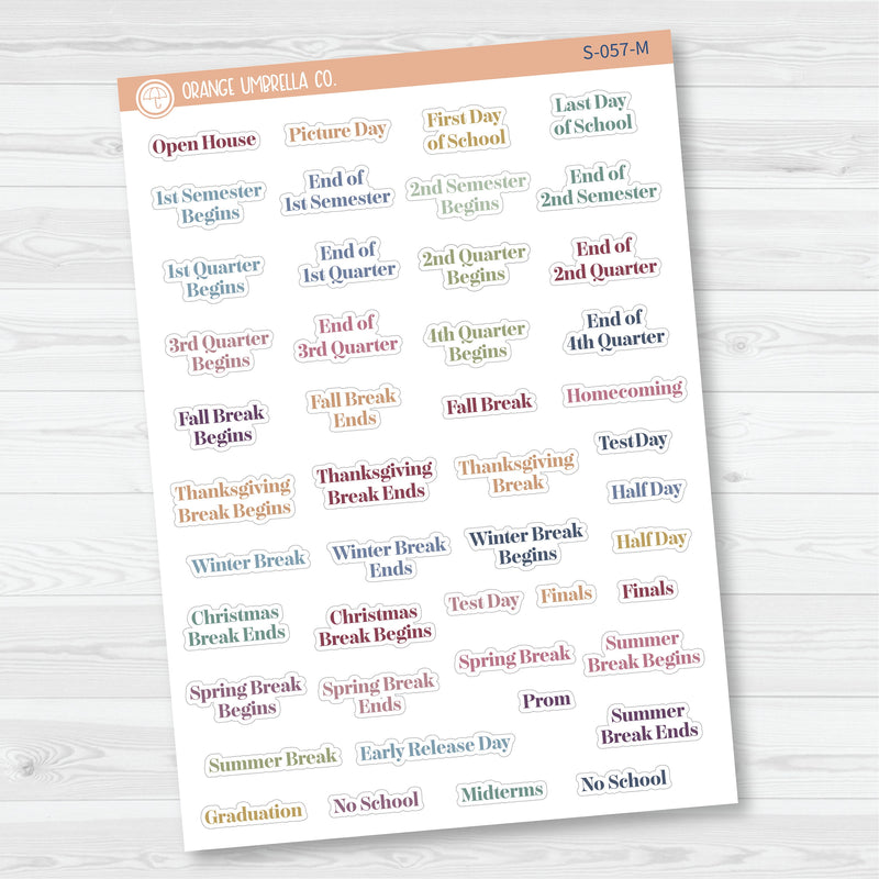 NP-School Related Holiday Script Planner Stickers | F19 | S-057