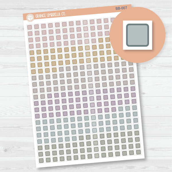 Checkbox Individual Single Planner Stickers | For Erin Condren Bold Blooms | Square | BB-007