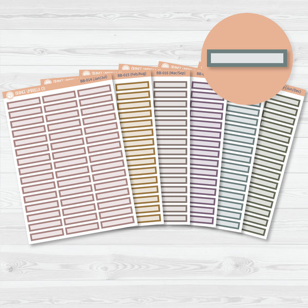 Skinny Label Planner Stickers | Bold Blooms Palette | BB-014-019