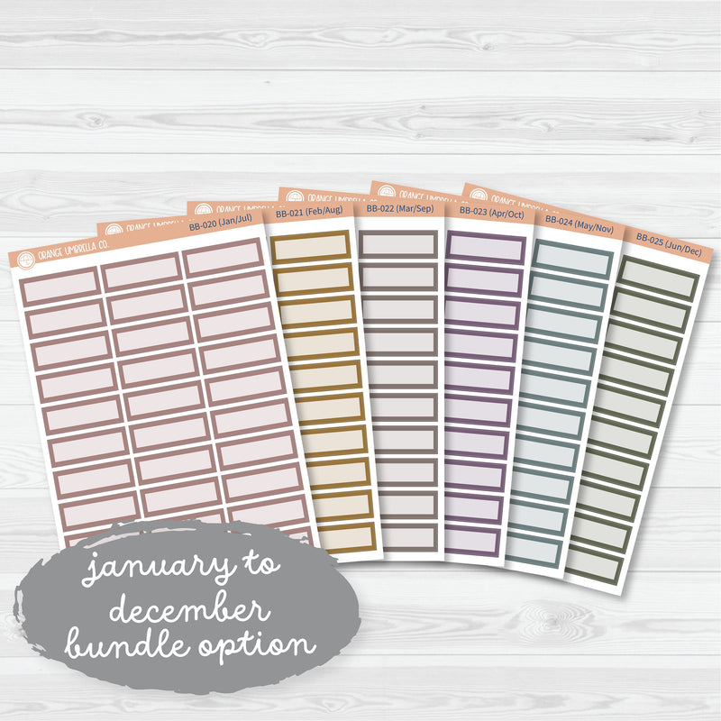 Quarter Box Label Planner Stickers | Bold Blooms Palette | BB-020-025