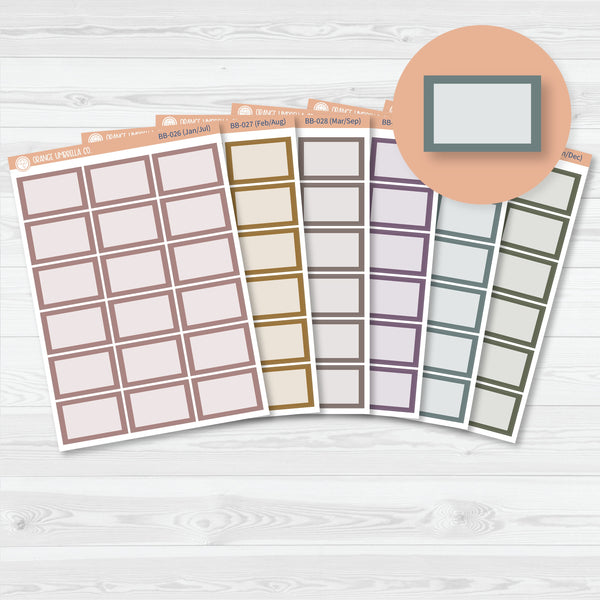 Half Box Label Planner Stickers | Bold Blooms Palette | BB-026-031