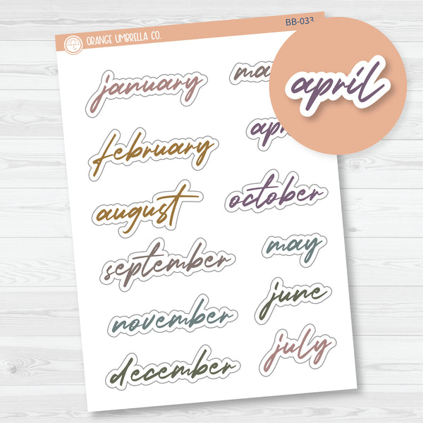 A5 Month Scripts for Monthly | For Bold Blooms by Erin Condren | BB-033