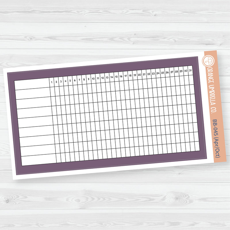 A5 Habit Tracker Dashboard Planner Stickers | Bold Blooms Palette | BB-042-047